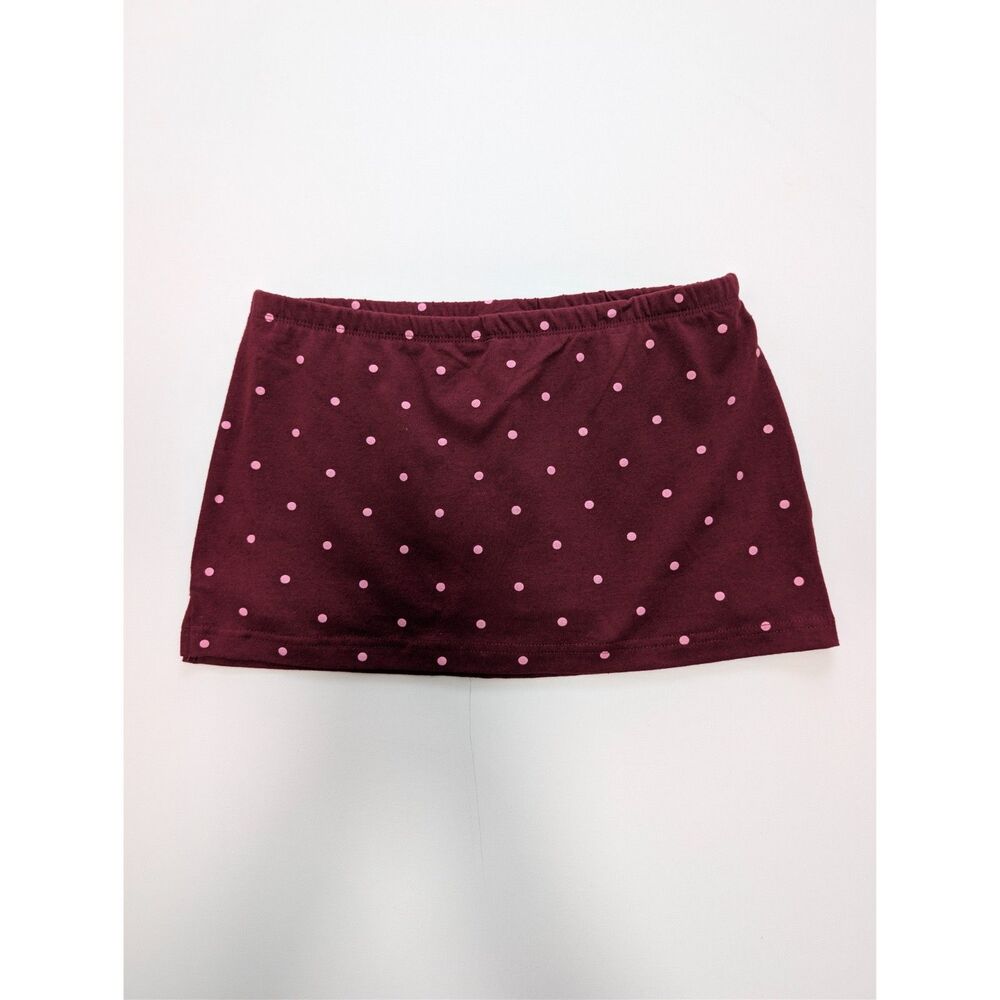 • Daisy Street Polka Dot Mini Skort XS Burgundy Coquette Indie Grunge